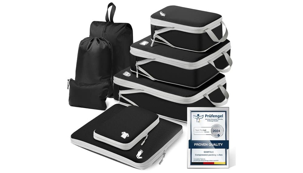 Samfolk Packing Cubes Compression Organizer Set Review